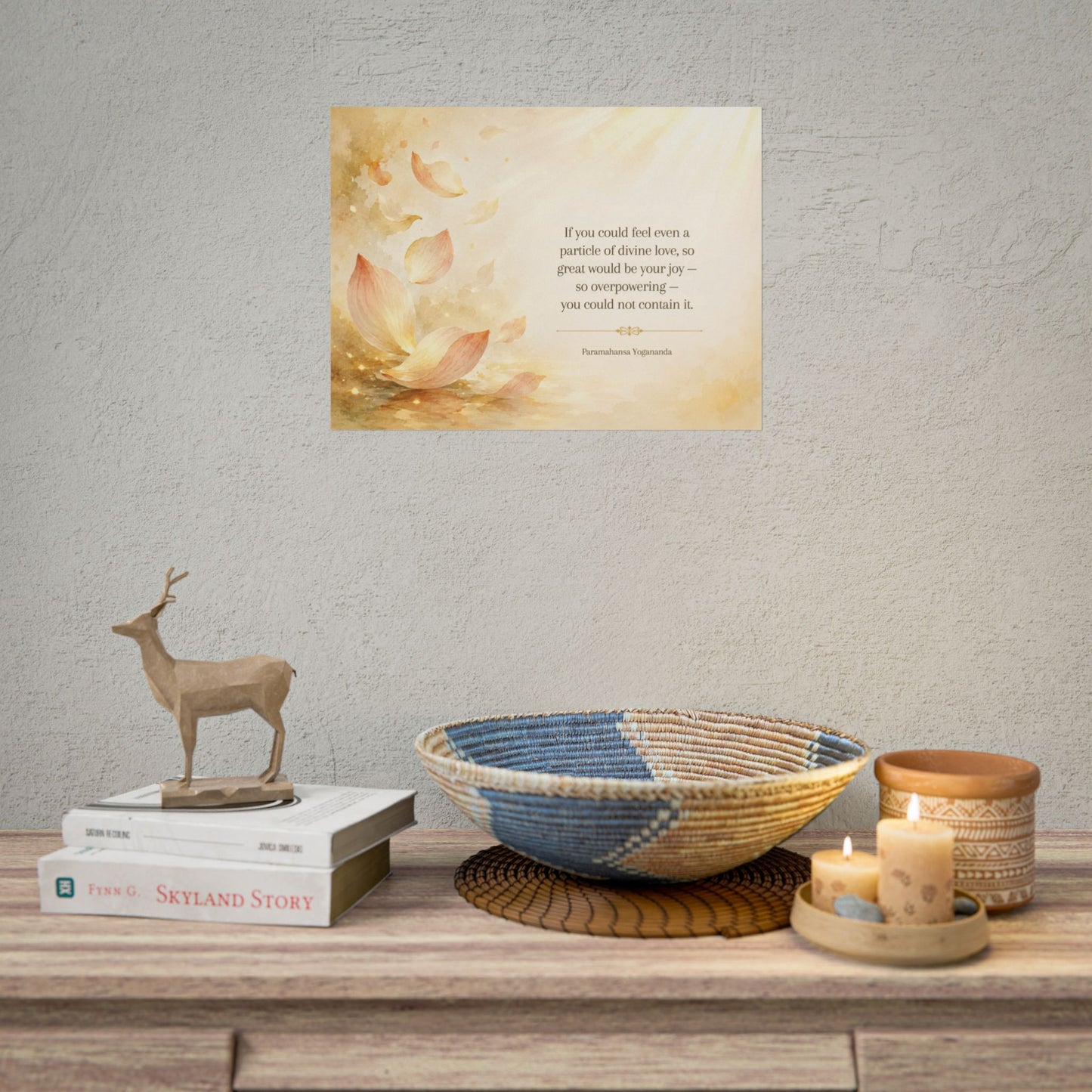 Rolled Poster — Inspirational Lotus Quote Wall Art ("If you could feel even a particle of divine love…")