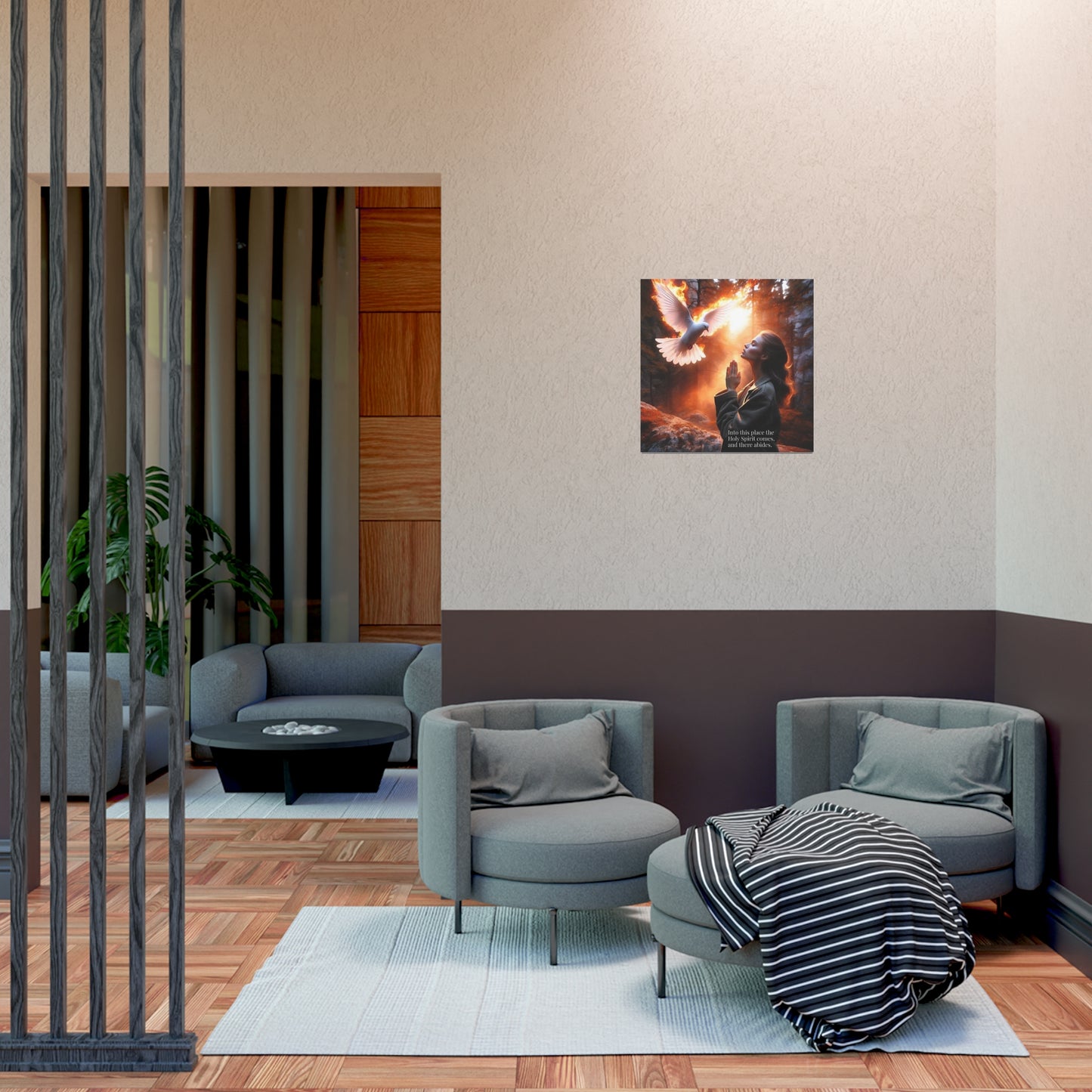 "Into this place the Holy Spirit comes, and there abides." Uncoated Spiritual Wall Art