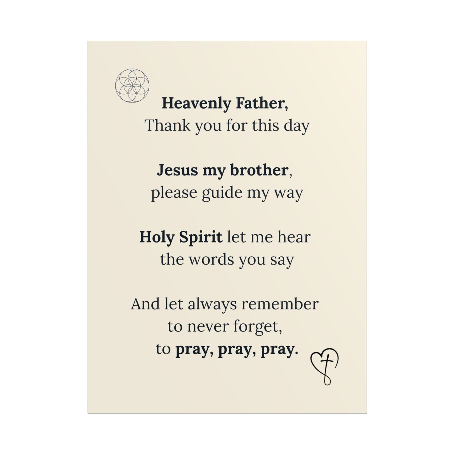 Brett’s Prayer Poster — Inspirational Wall Art (Rolled Poster)