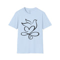 Holy Spirit T-Shirt — Minimalist Dove & Heart Line Art Tee