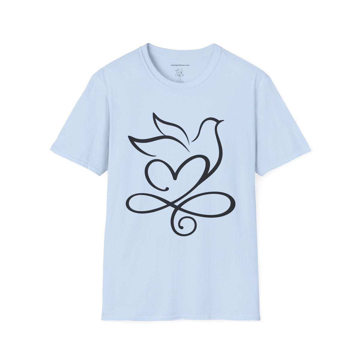 Holy Spirit T-Shirt — Minimalist Dove & Heart Line Art Tee