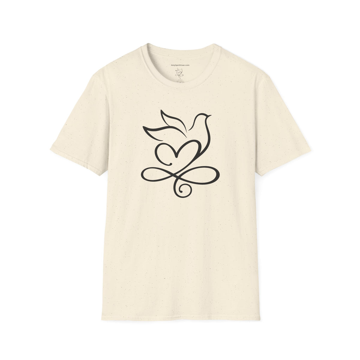 Holy Spirit T-Shirt — Minimalist Dove & Heart Line Art Tee