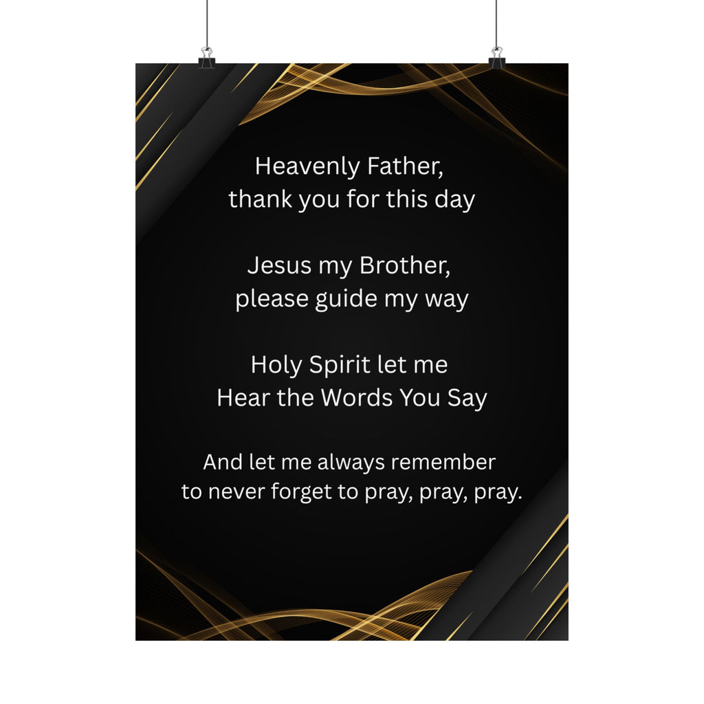 Prayer Poem Matte Poster — "Heavenly Father" Inspirational Wall Art
