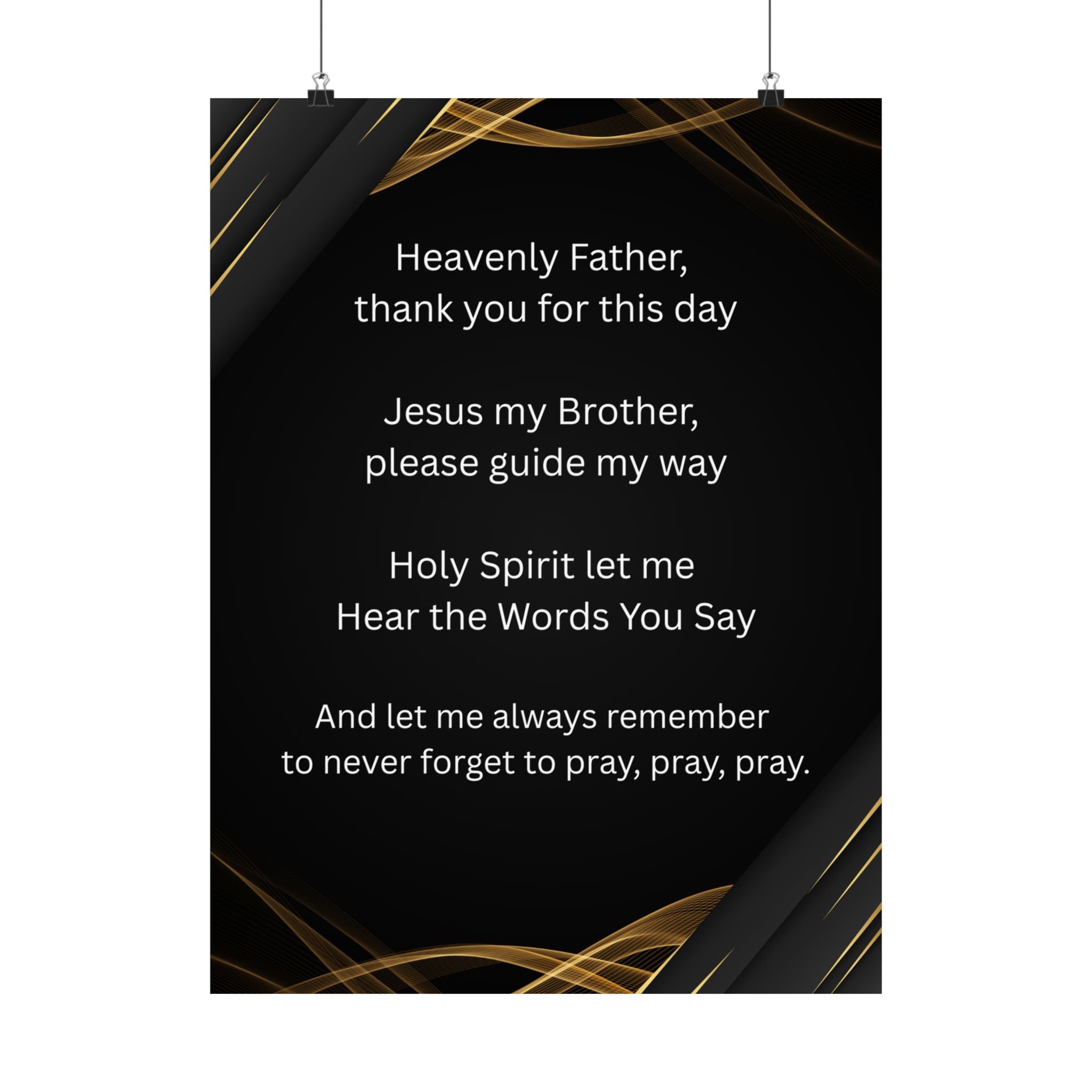Prayer Poem Matte Poster — "Heavenly Father" Inspirational Wall Art