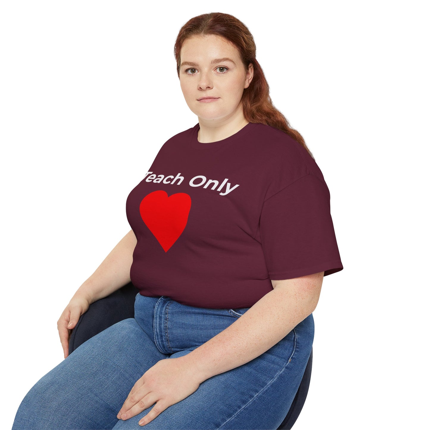 Teach Only Love T‑Shirt —  Red Heart Graphic Tee