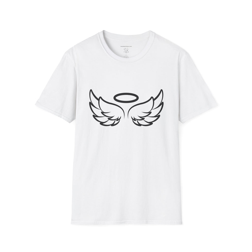 Angel Wings T-Shirt — Minimal Halo Graphic Tee (Spiritual/Guardian Gift)