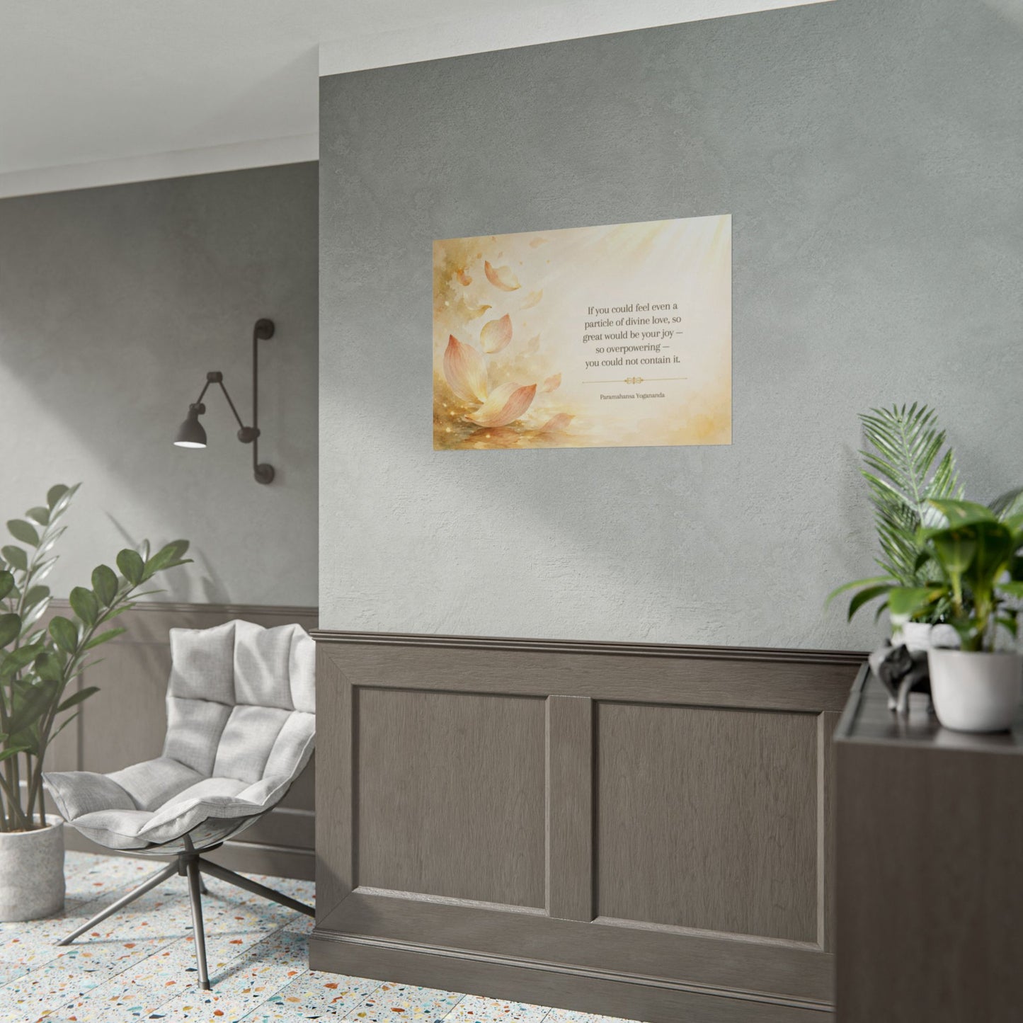 Rolled Poster — Inspirational Lotus Quote Wall Art ("If you could feel even a particle of divine love…")
