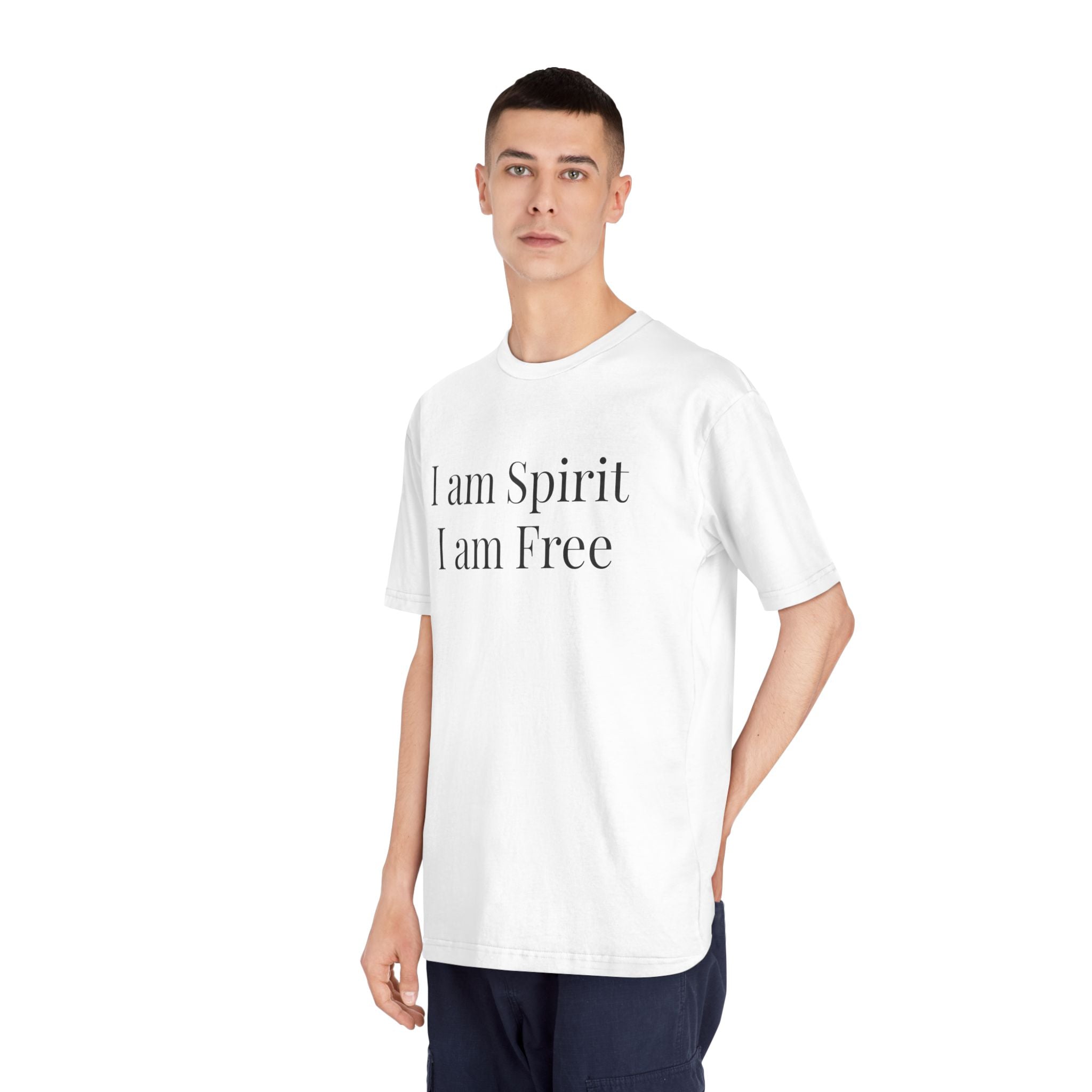 I Am Spirit I Am Free — Inspirational Crewneck T‑Shirt (I am as God Created me)