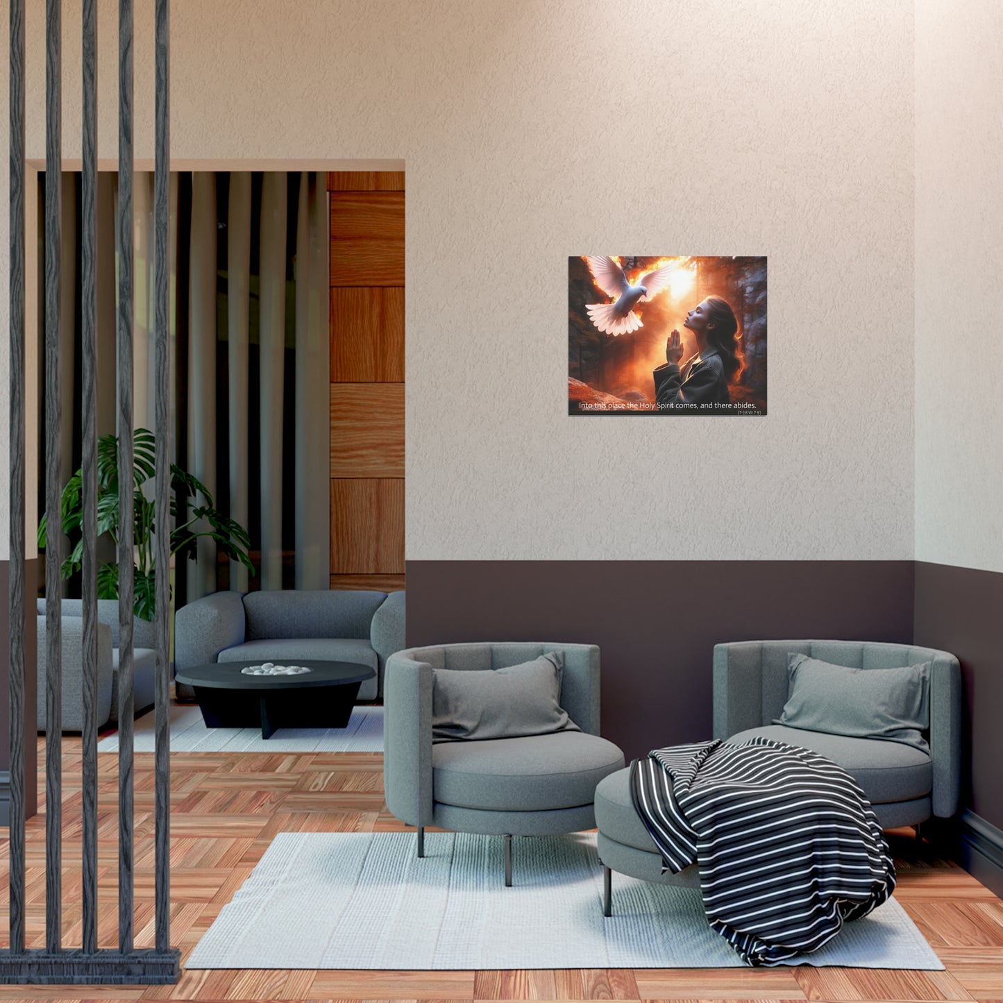 "Into this place the Holy Spirit comes, and there abides." Uncoated Spiritual Wall Art