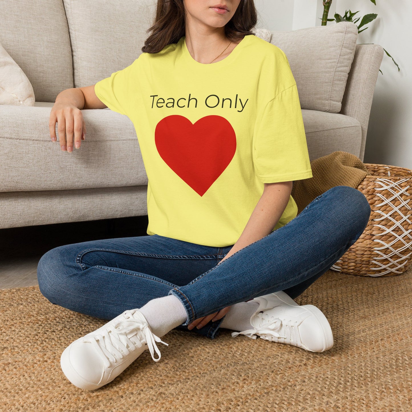 Teach Only Love T-Shirt — Big Red Heart  Tee