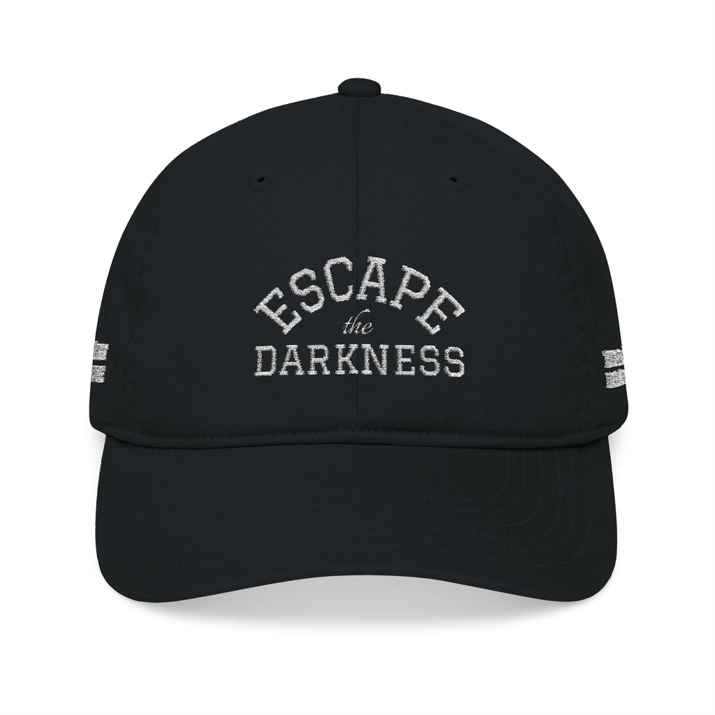 Escape the Darkness Embroidered Baseball Cap — Organic Cotton, Spiritual Hope Hat