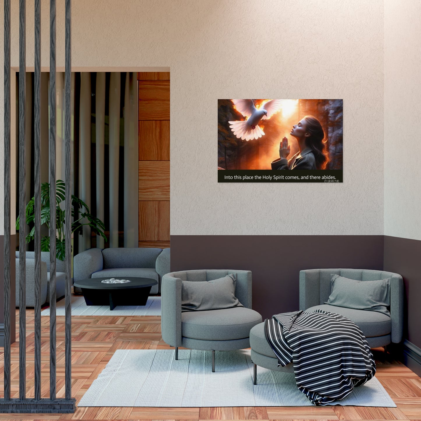 "Into this place the Holy Spirit comes, and there abides." Uncoated Spiritual Wall Art
