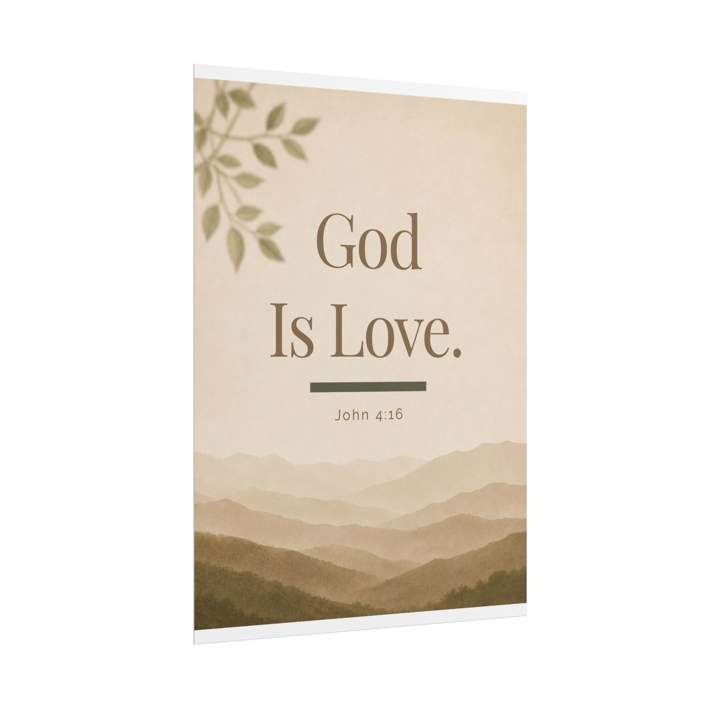 God Is Love Poster — John 4:16 Inspirational Wall Art (Rolled Poster)