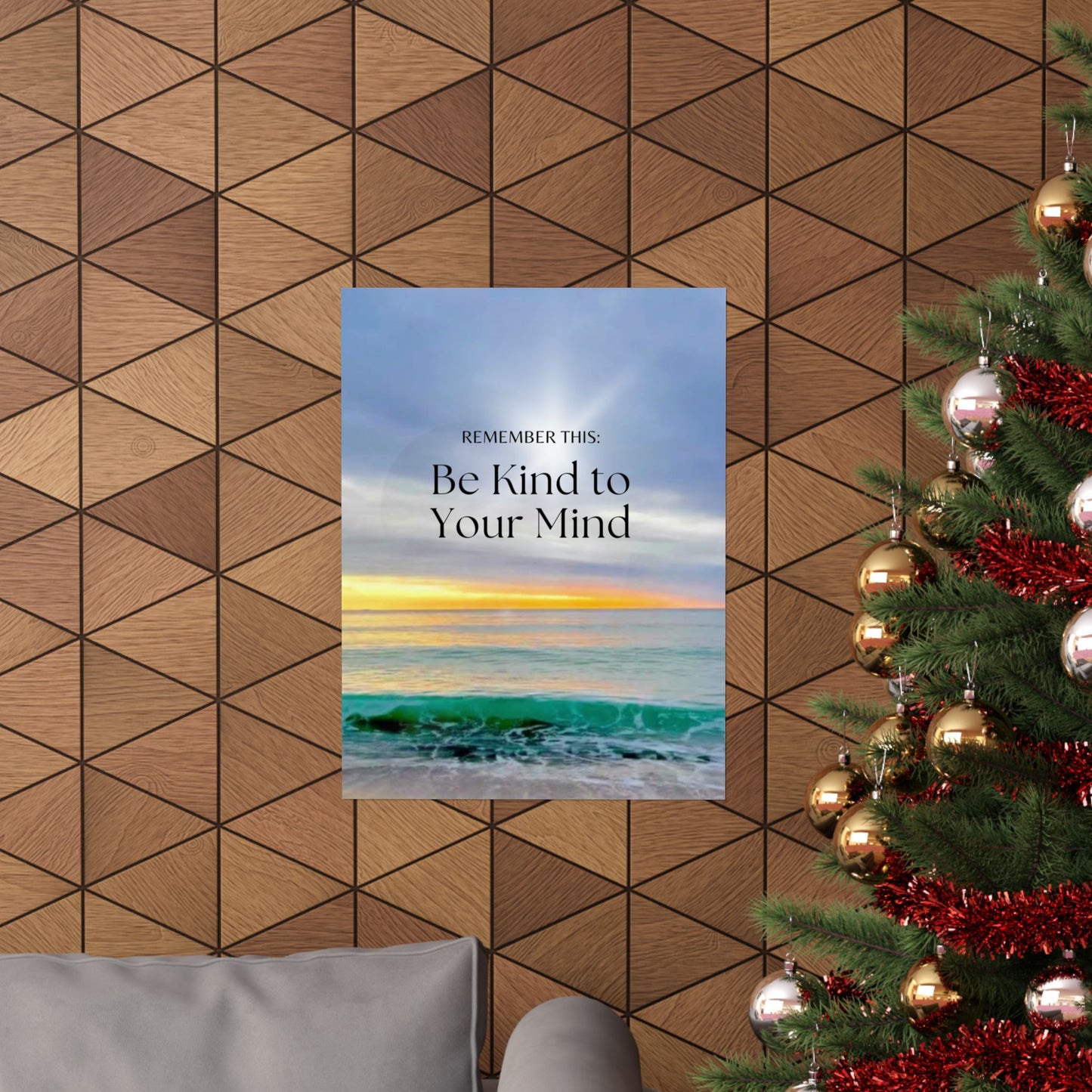 "Be Kind to Your Mind" Matte Vertical Poster — Inspirational Ocean  Wall Art