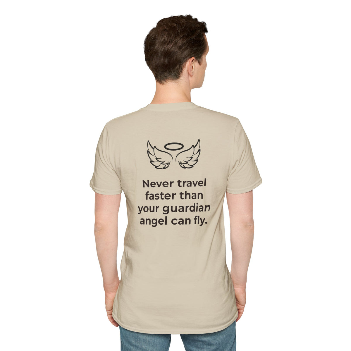 Angel Wings Graphic T-Shirt — Halo & Wing Minimalist Tee