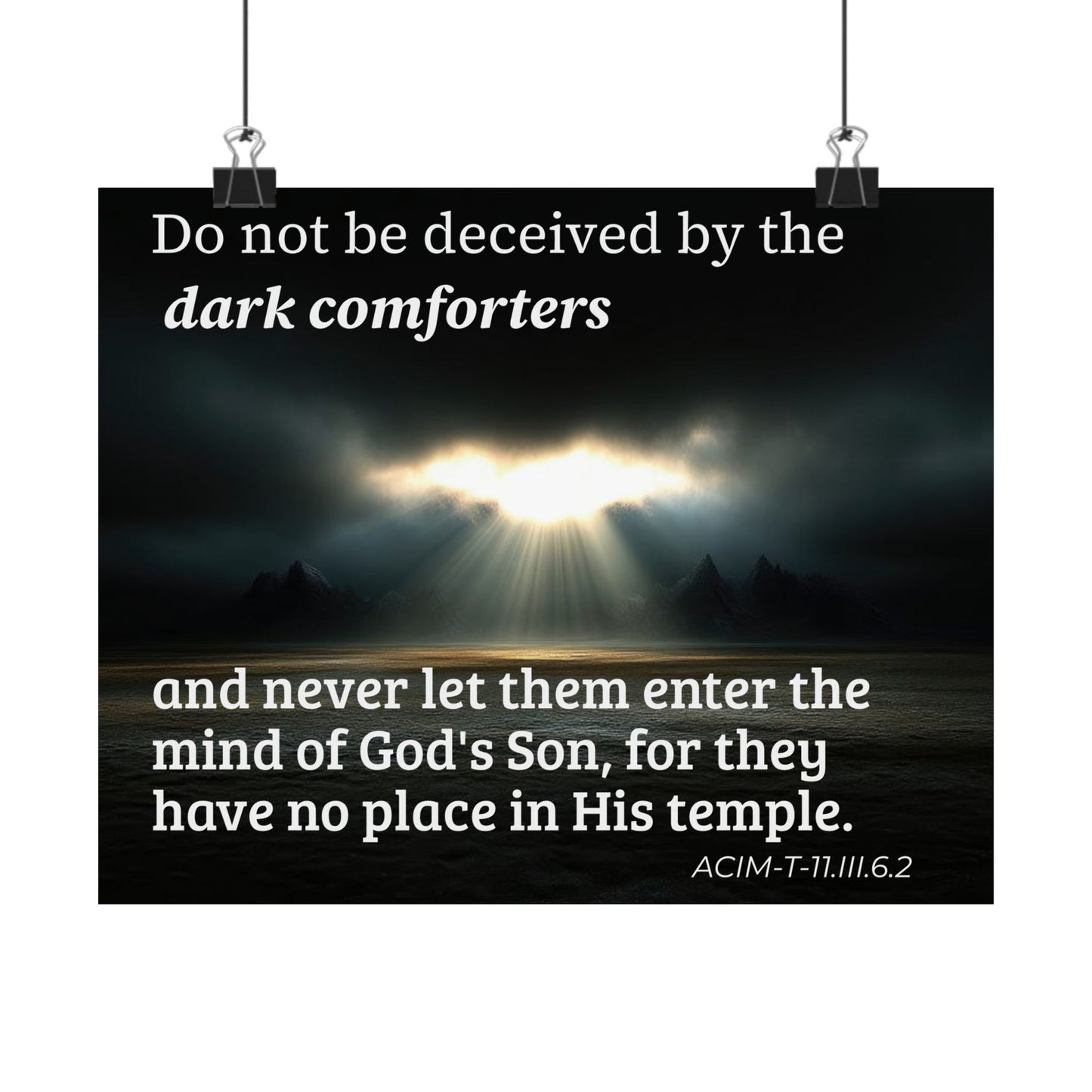 Inspirational Christian Poster — “Do not be deceived by the dark comforters” Matte Horizontal Print