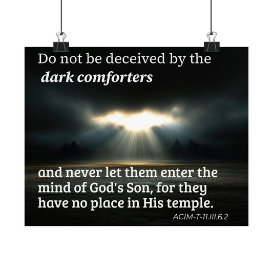 Inspirational Christian Poster — “Do not be deceived by the dark comforters” Matte Horizontal Print