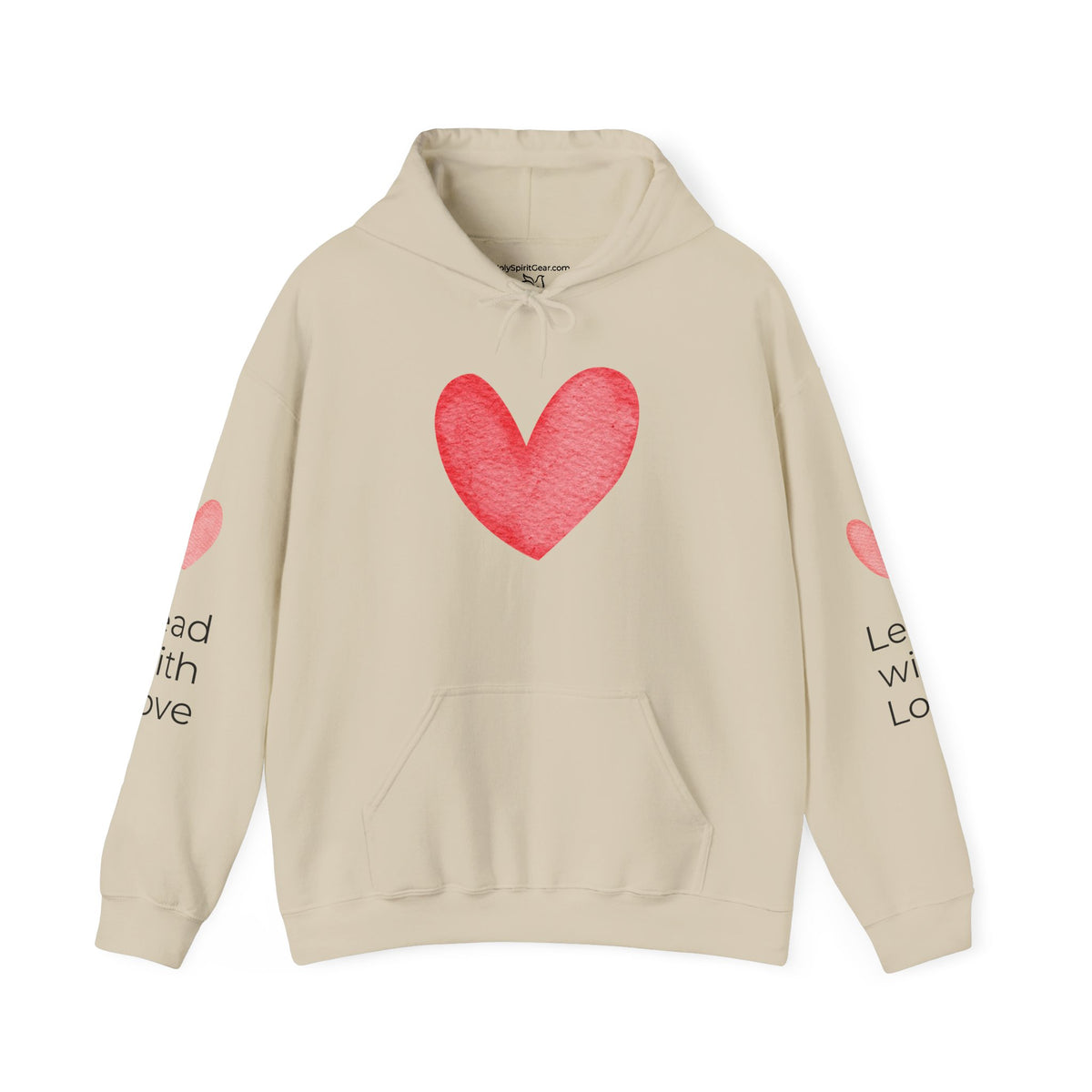 Angel Wings Hoodie — Angel Wing Graphic Hooded Sweatshirt with 'Lead with Love' Sleeves
