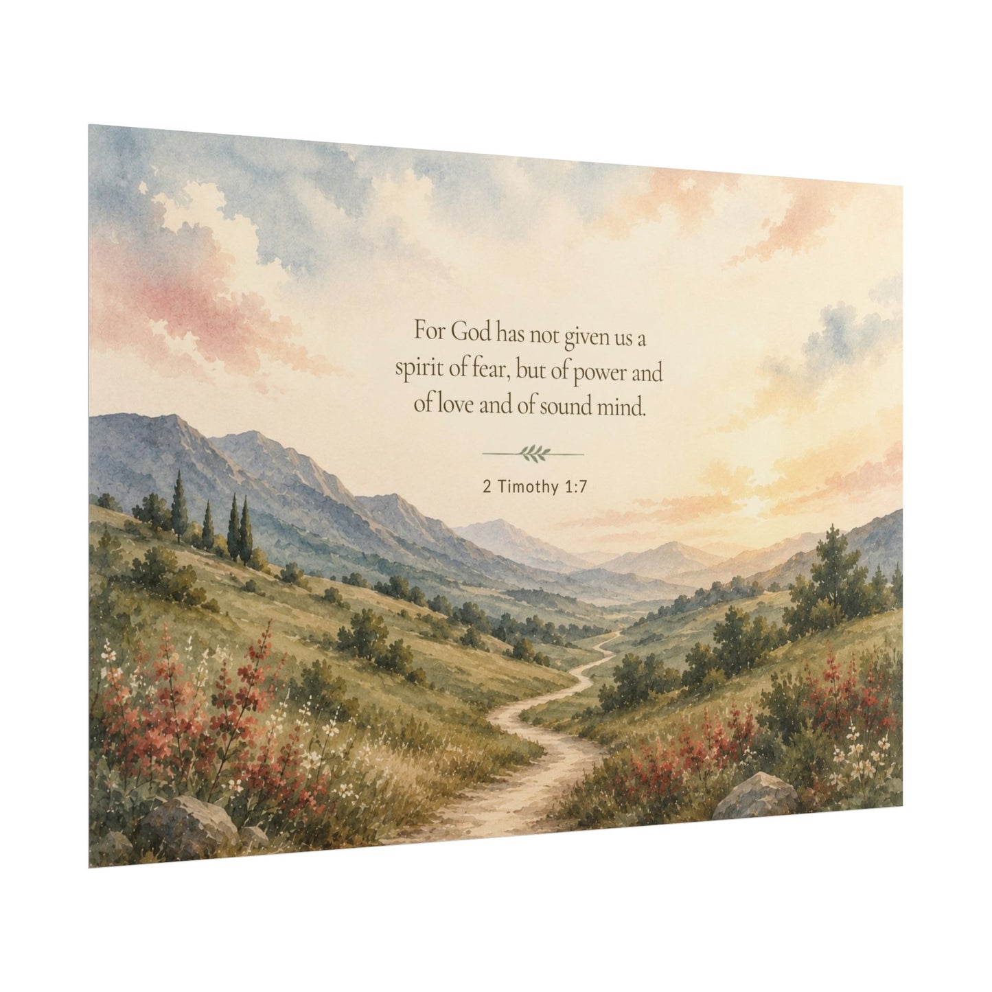 2 Timothy. For God has not given us a spirit of fear...   - Inspirational Wall Art (Rolled Poster)