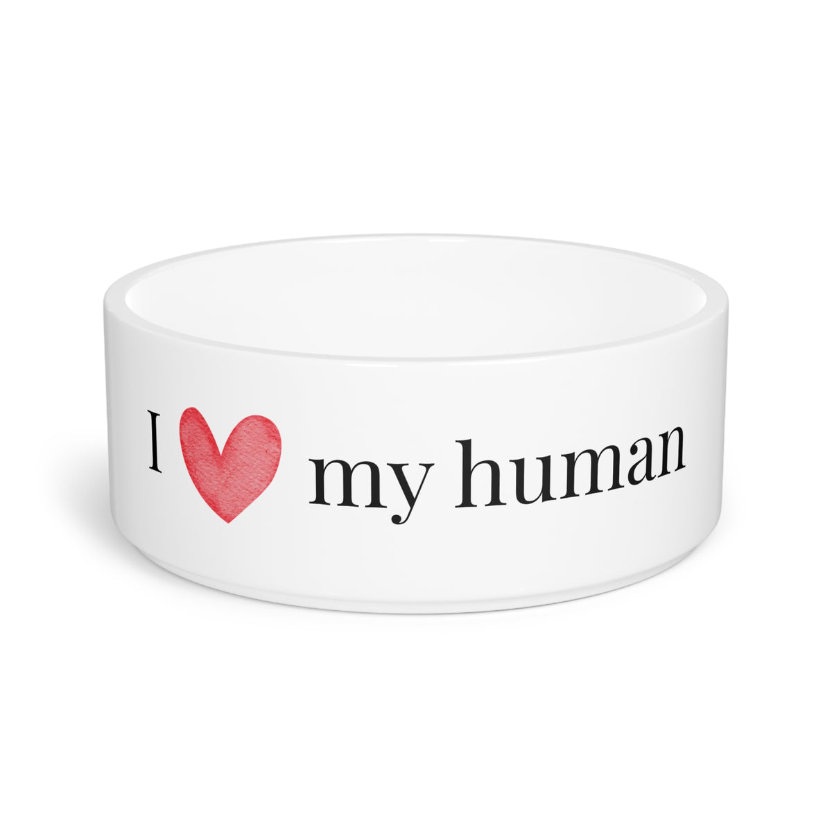 Pet Bowl — "I  Heart My Human" Ceramic Dog & Cat Feeding Bowl