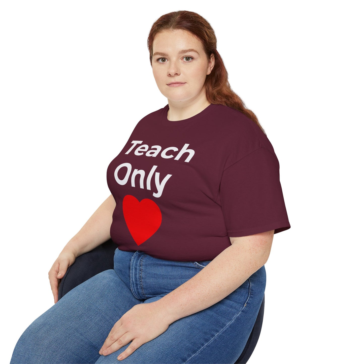 Teach Only Love T‑Shirt —  Red Heart Graphic Tee