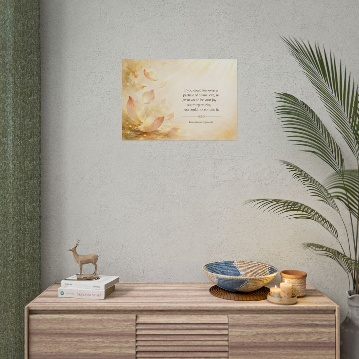 Rolled Poster — Inspirational Lotus Quote Wall Art ("If you could feel even a particle of divine love…")