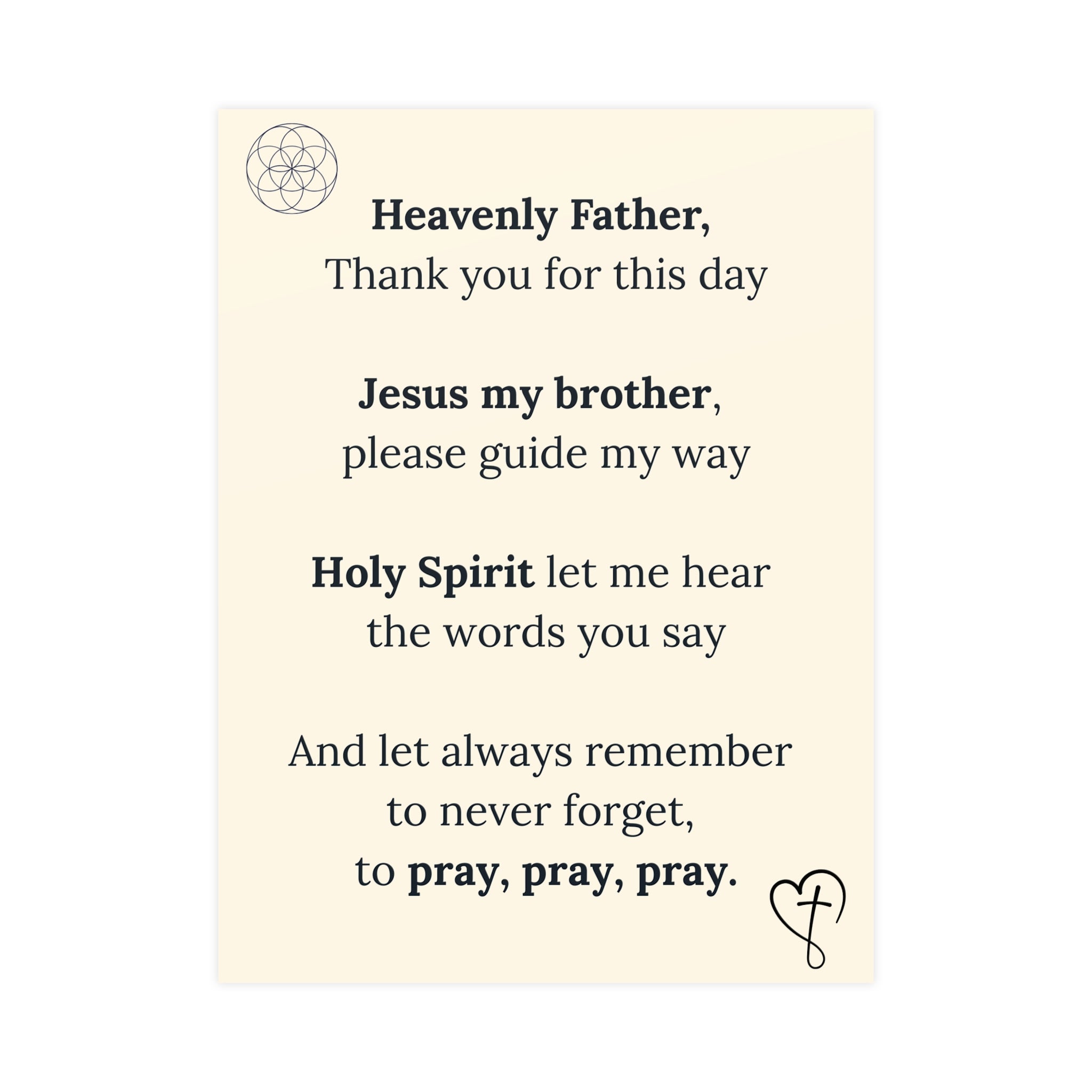 Prayer Poem Poster — 'Heavenly Father' Inspirational Wall Art (Matte)
