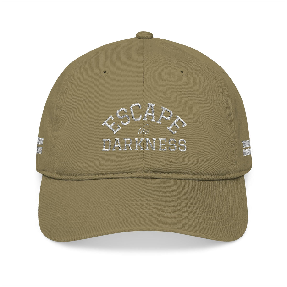 Escape the Darkness Embroidered Baseball Cap — Organic Cotton, Spiritual Hope Hat