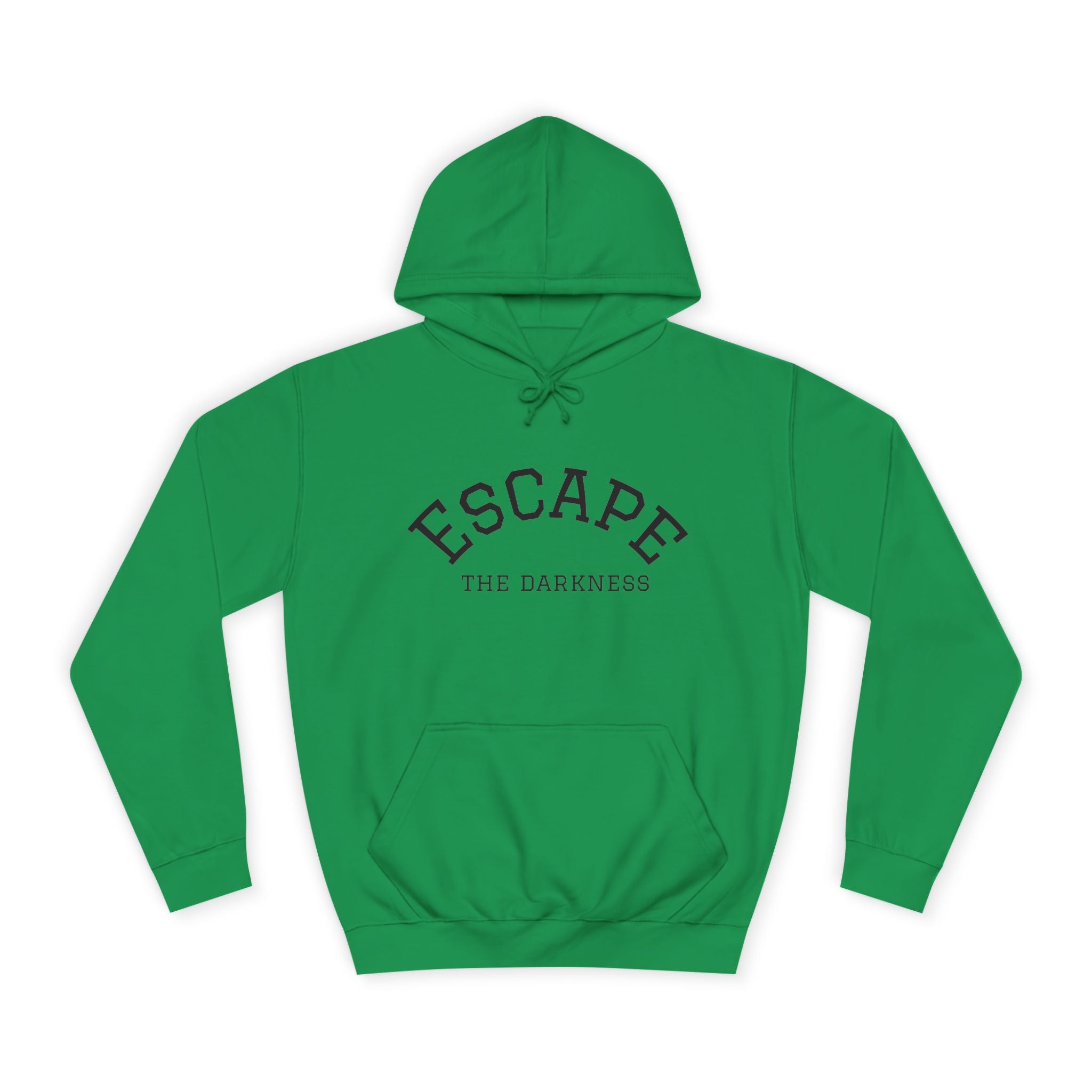 Escape the Darkness Hoodie — Heart Graphic College Pullover