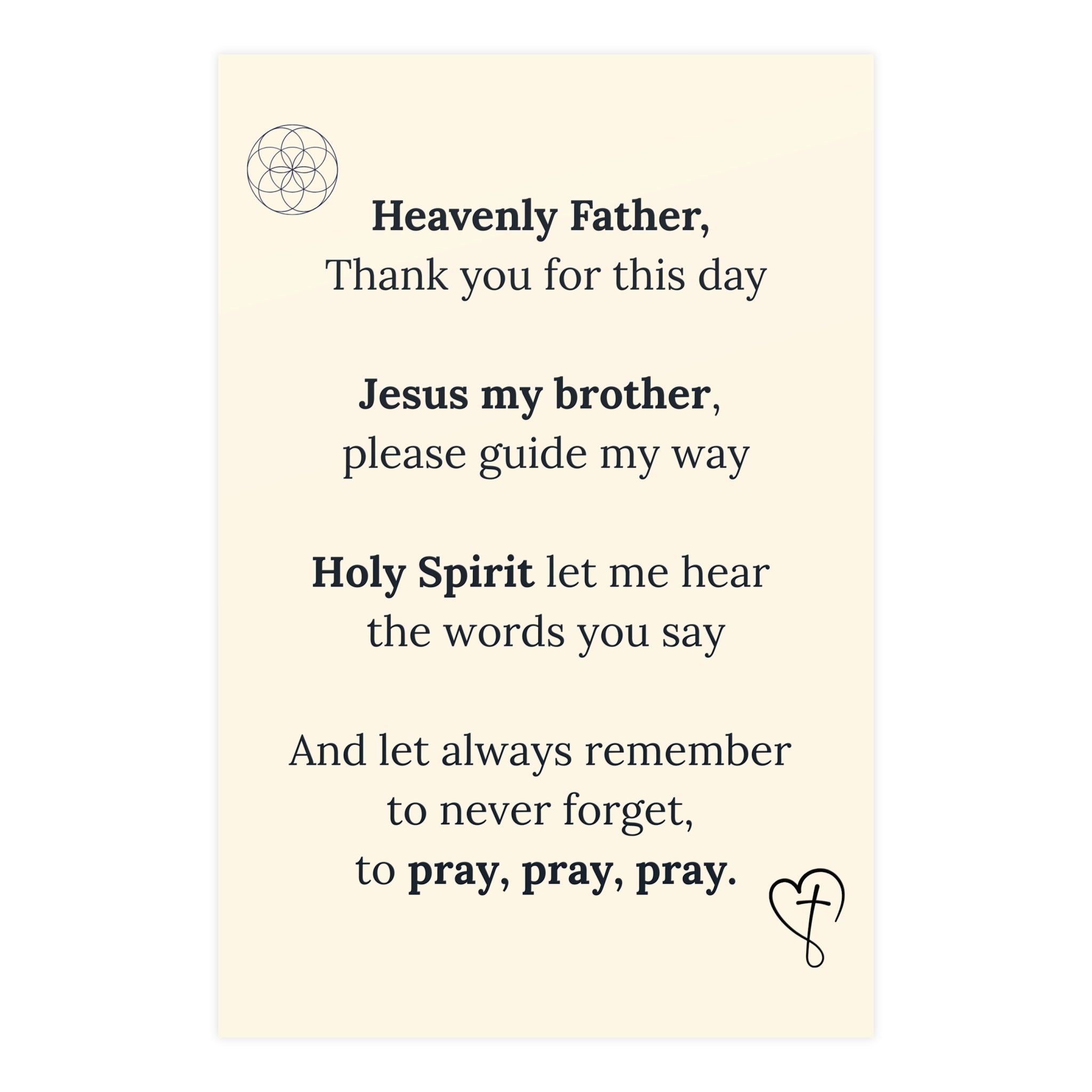 Prayer Poem Poster — 'Heavenly Father' Inspirational Wall Art (Matte)