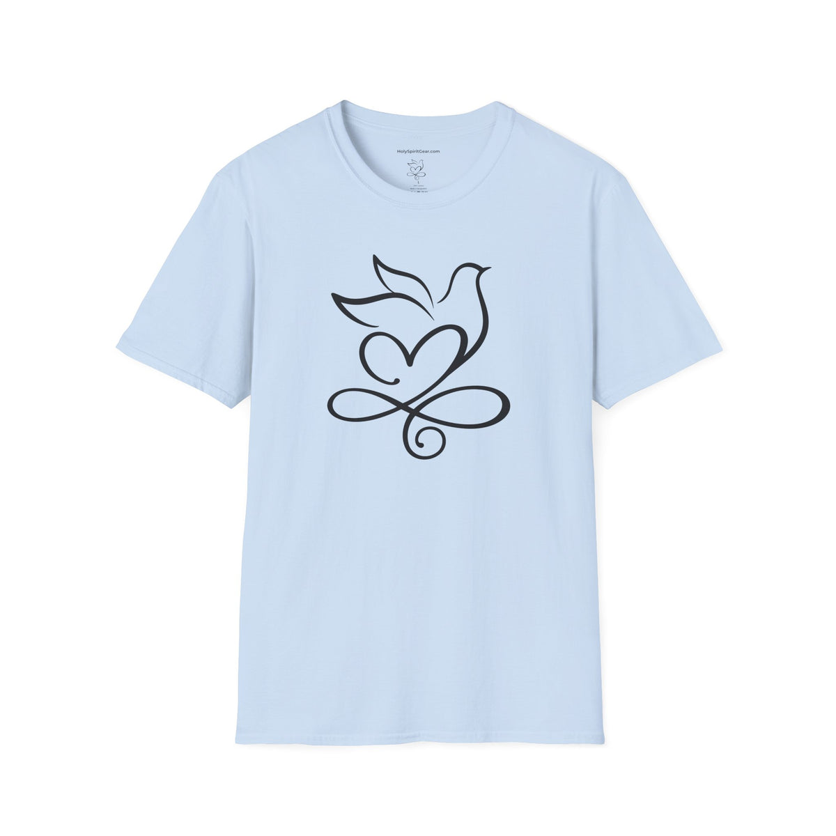 Holy Spirit T-Shirt — Minimalist Dove & Heart Line Art Tee