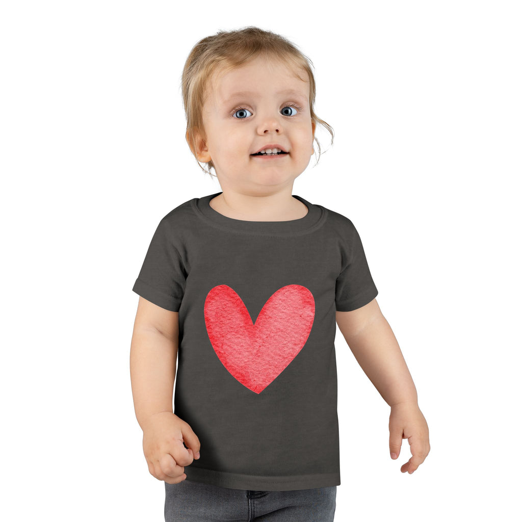 Toddler T-Shirt — Pink Heart Front, “My Father loves me… and mama does too!” Back | Cute Toddler Tee