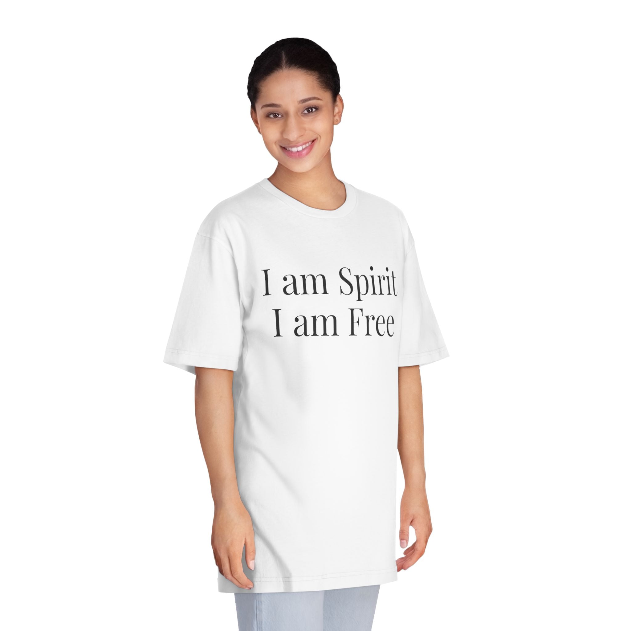 I Am Spirit I Am Free — Inspirational Crewneck T‑Shirt (I am as God Created me)