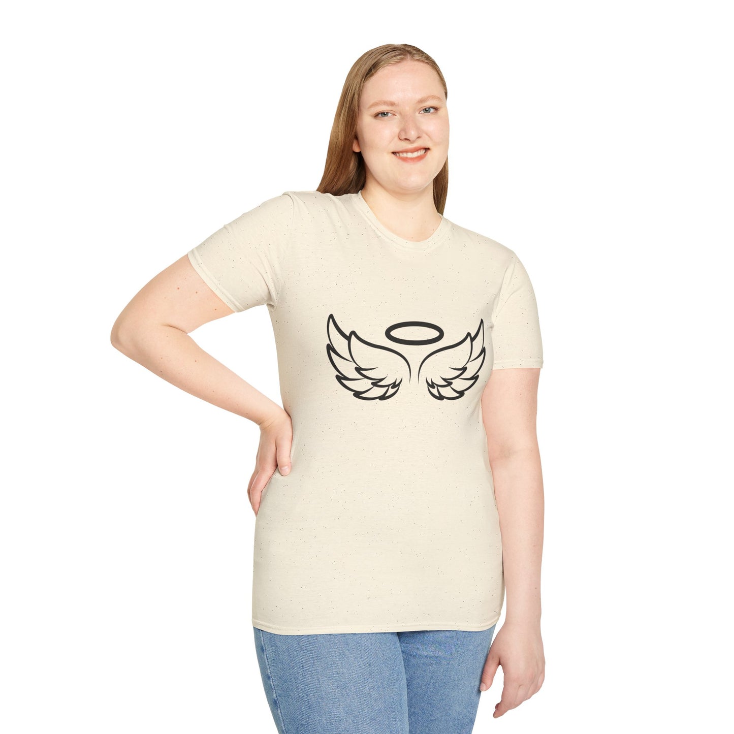 Angel Wings T-Shirt – Minimal Halo Graphic Tee