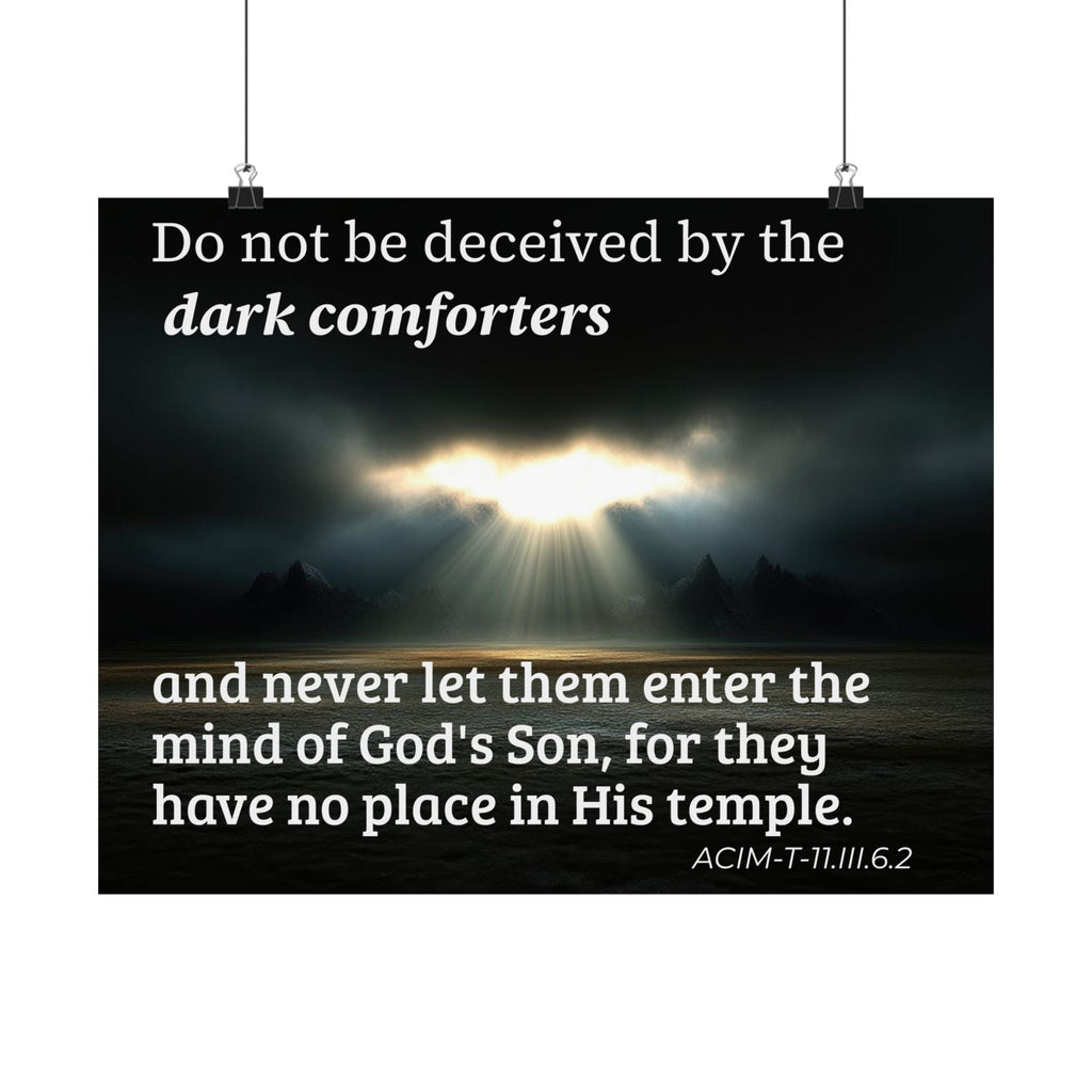 Inspirational Christian Poster — “Do not be deceived by the dark comforters” Matte Horizontal Print