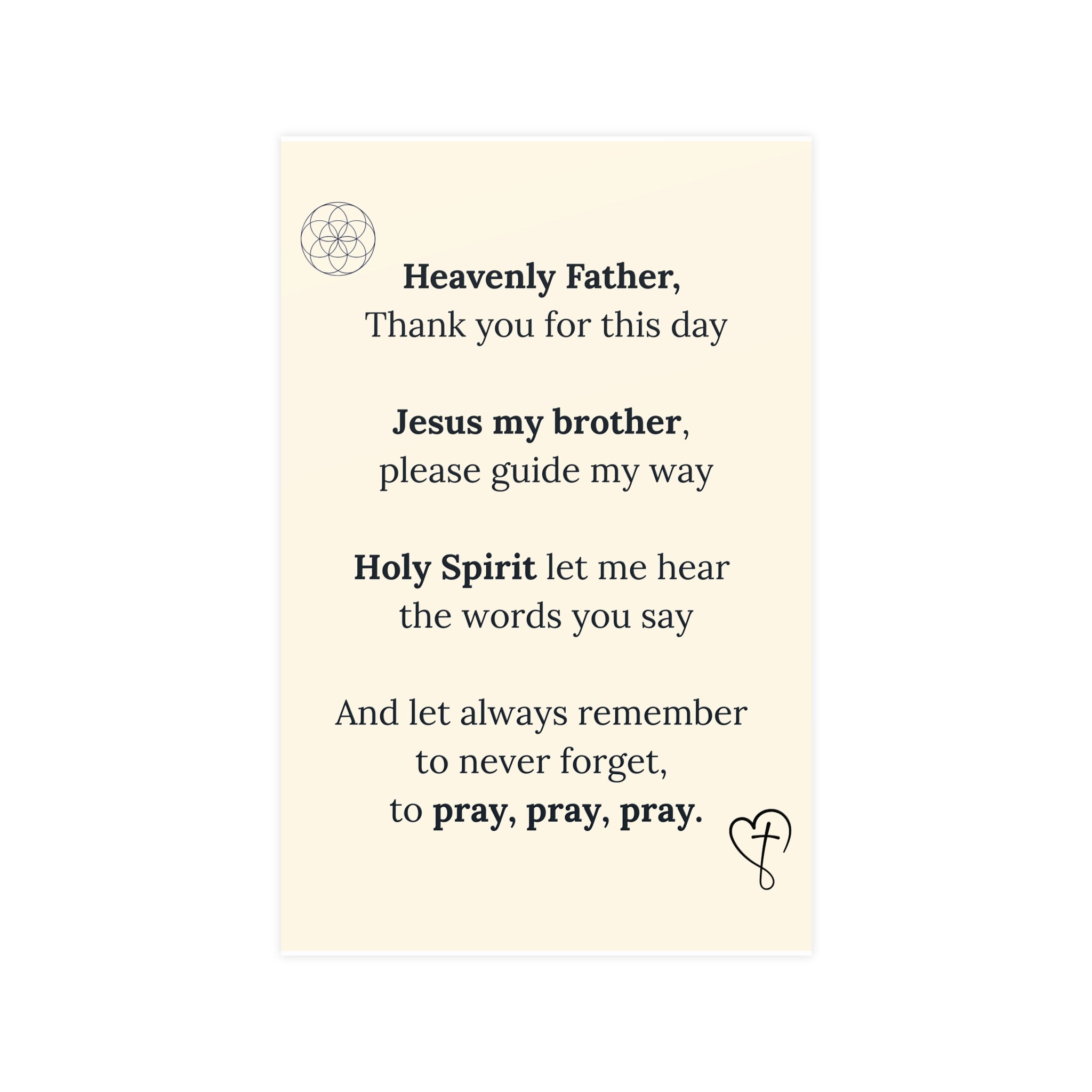 Prayer Poem Poster — 'Heavenly Father' Inspirational Wall Art (Matte)