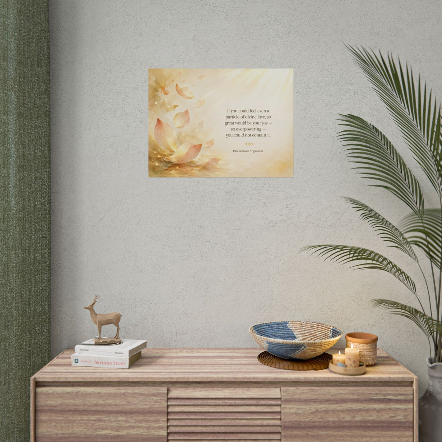 Rolled Poster — Inspirational Lotus Quote Wall Art ("If you could feel even a particle of divine love…")