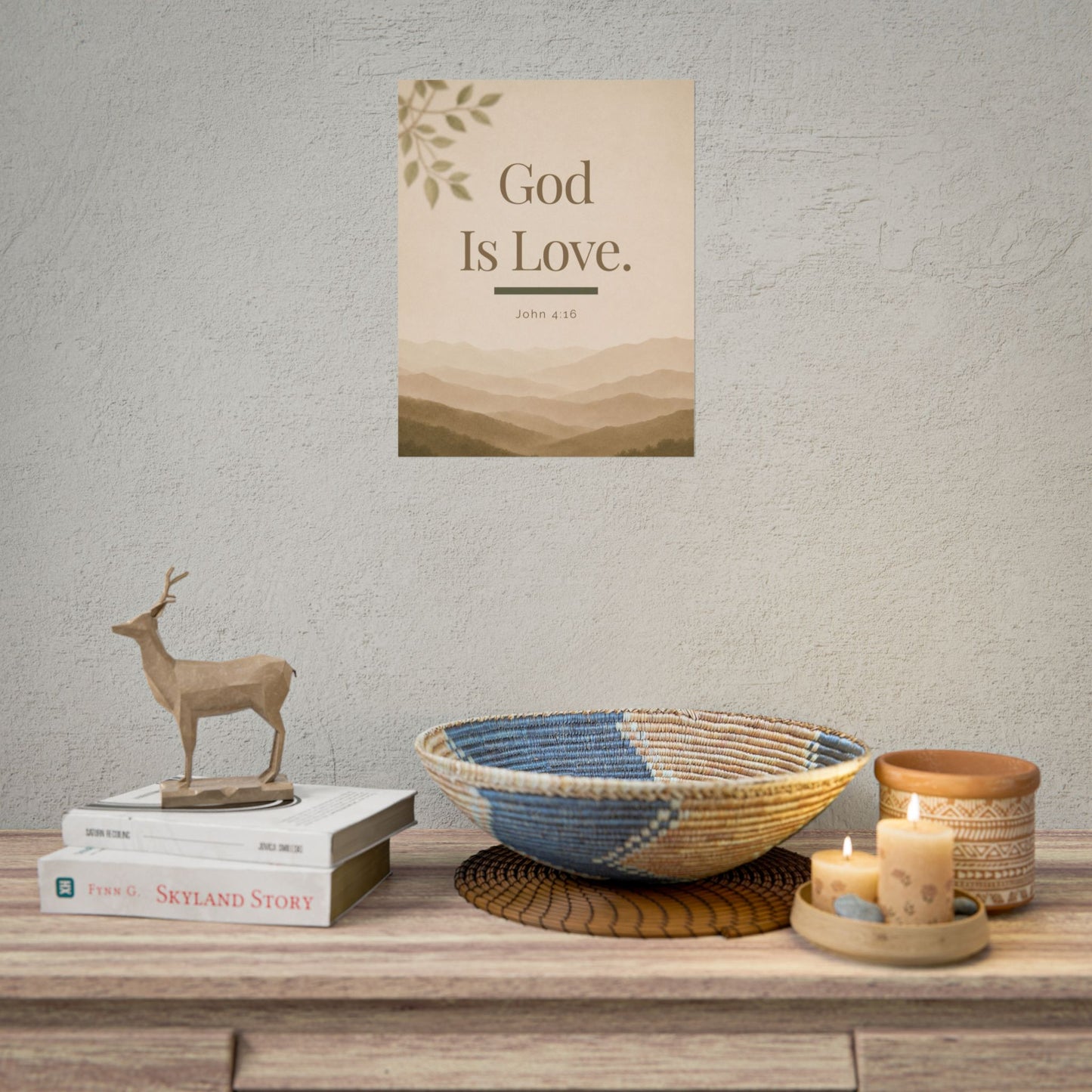 God Is Love Poster — John 4:16 Inspirational Wall Art (Rolled Poster)