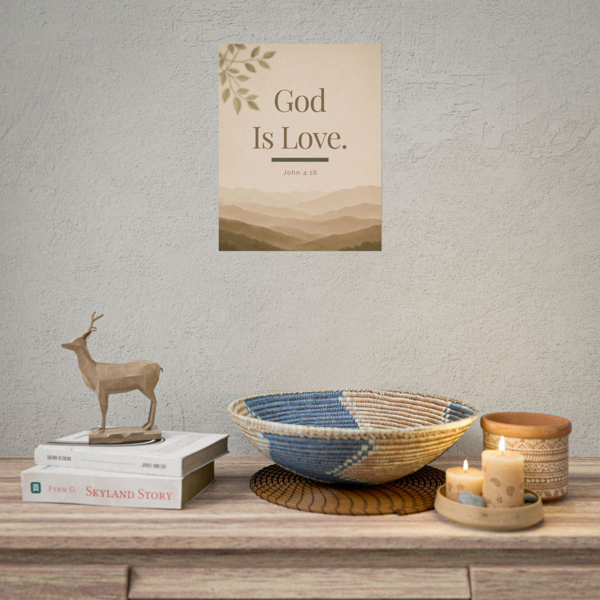 God Is Love Poster — John 4:16 Inspirational Wall Art (Rolled Poster)