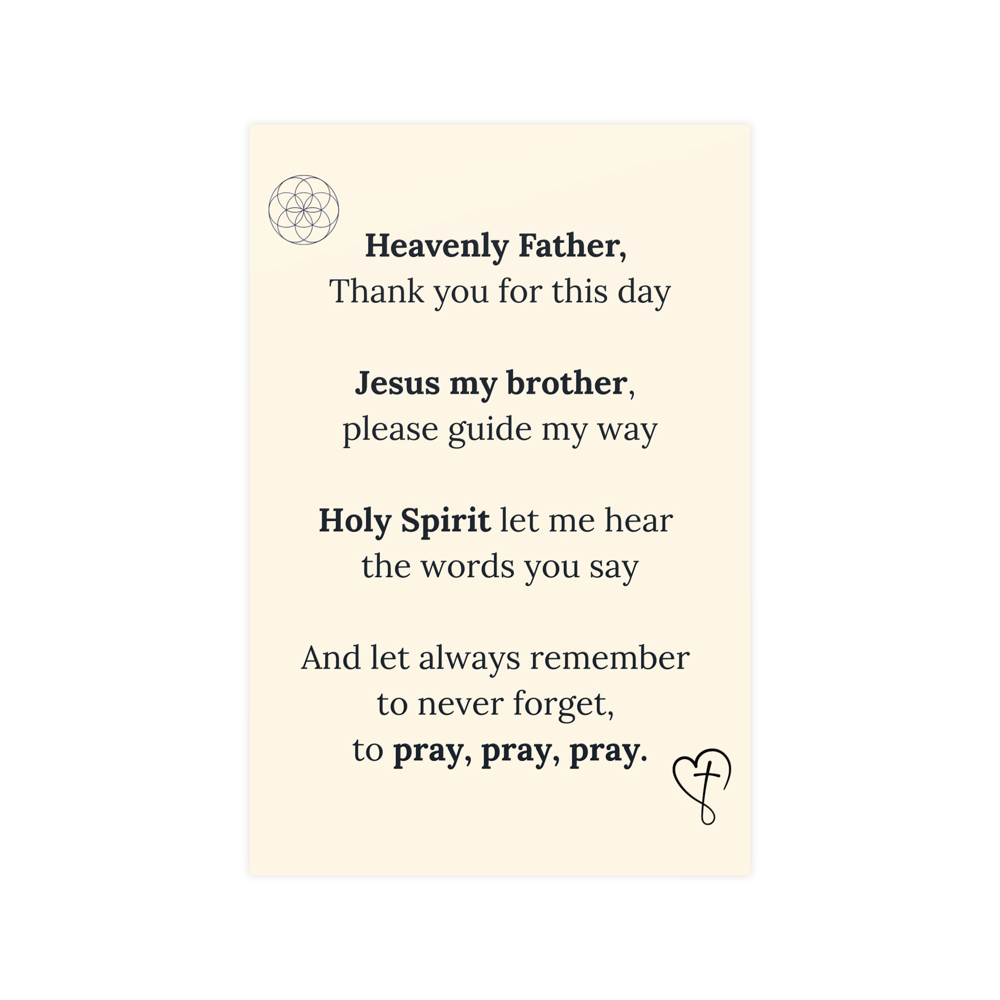 Prayer Poem Poster — 'Heavenly Father' Inspirational Wall Art (Matte)