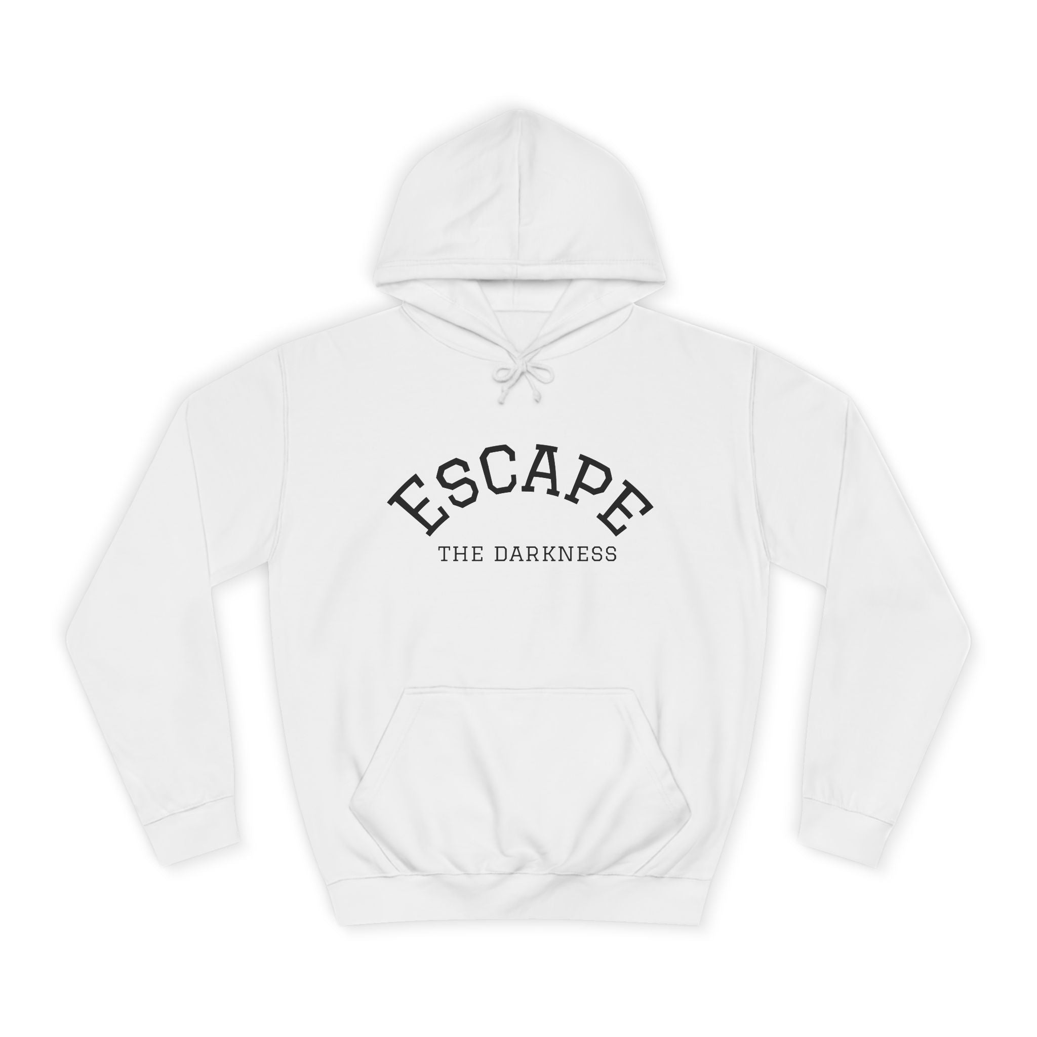 Escape the Darkness Hoodie — Heart Graphic College Pullover