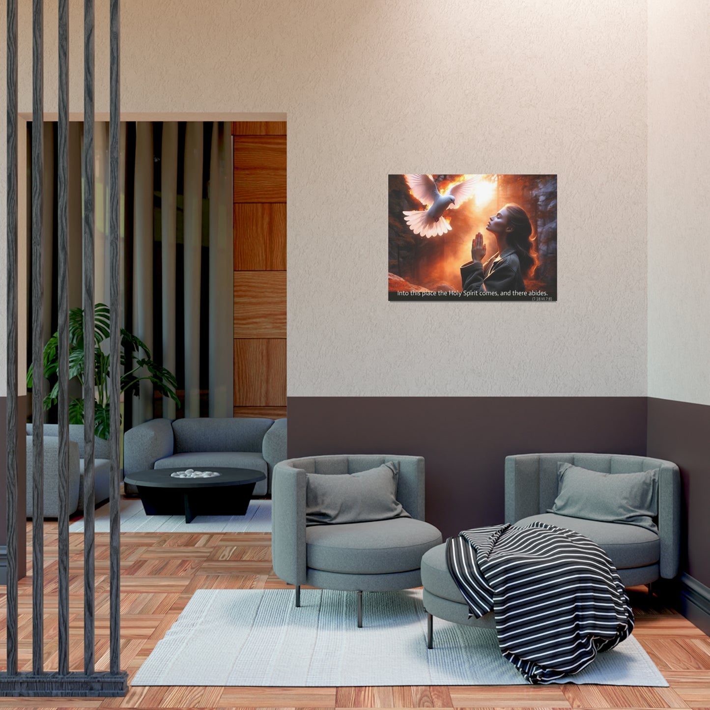 "Into this place the Holy Spirit comes, and there abides." Uncoated Spiritual Wall Art