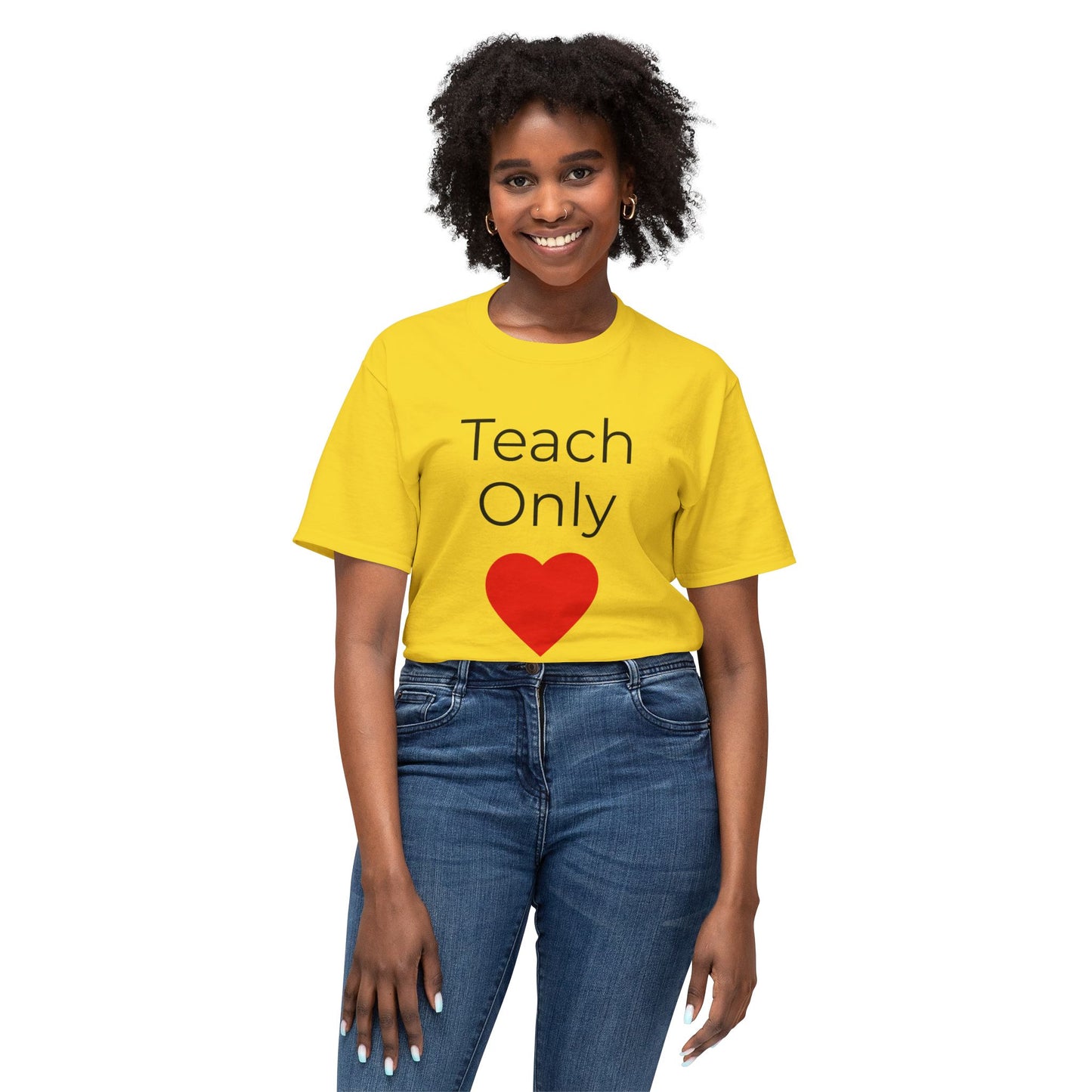 Teach Only Heart T-Shirt — Teacher Appreciation Tee with Red Heart