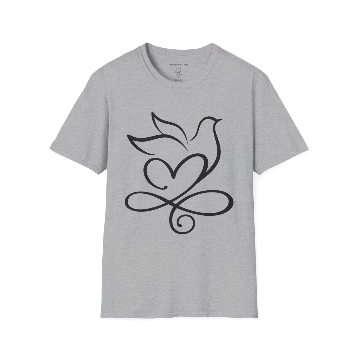 Holy Spirit T-Shirt — Minimalist Dove & Heart Line Art Tee