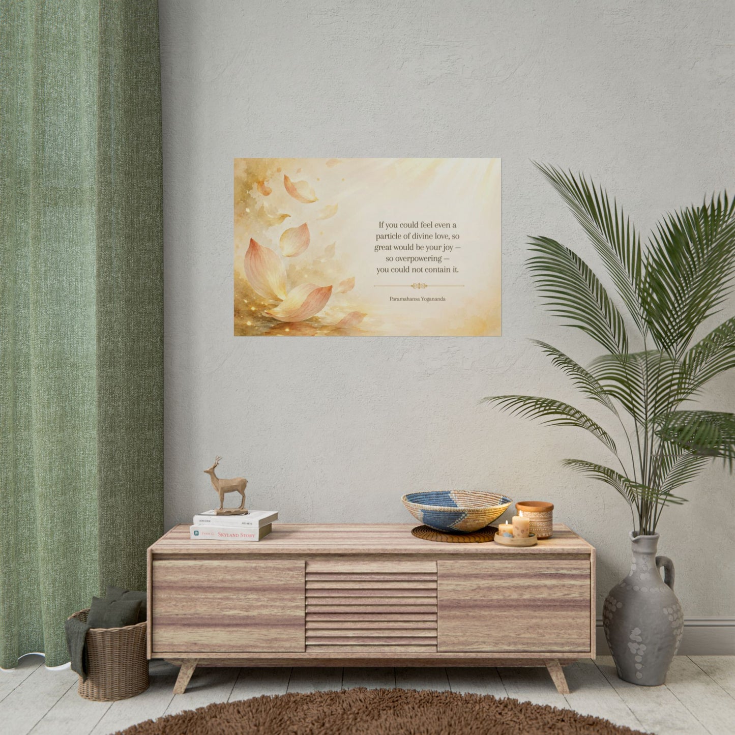 Rolled Poster — Inspirational Lotus Quote Wall Art ("If you could feel even a particle of divine love…")