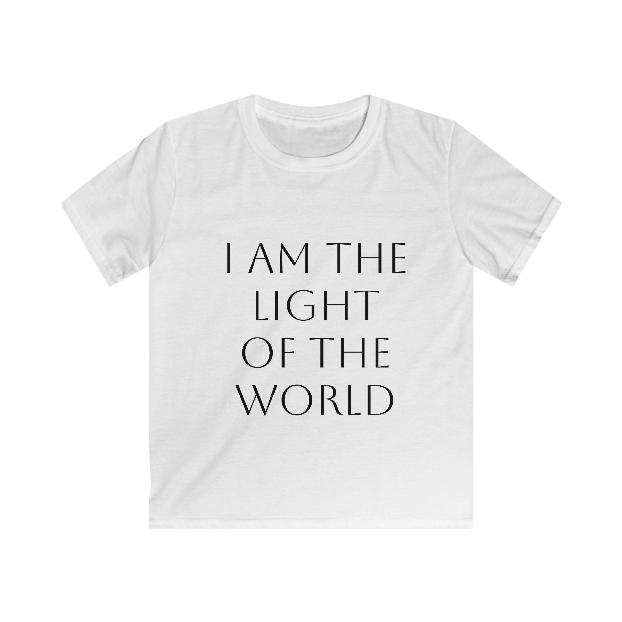 Kids Tee — "I Am The Light of the World" Christian Faith T-Shirt