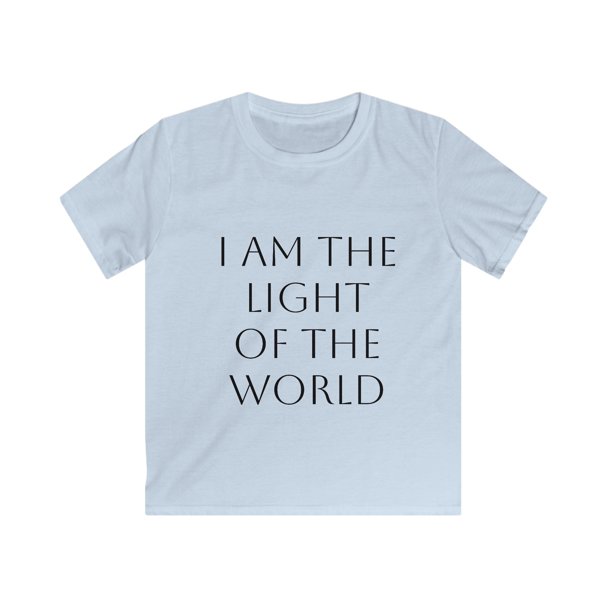 Kids Tee — "I Am The Light of the World" Christian Faith T-Shirt