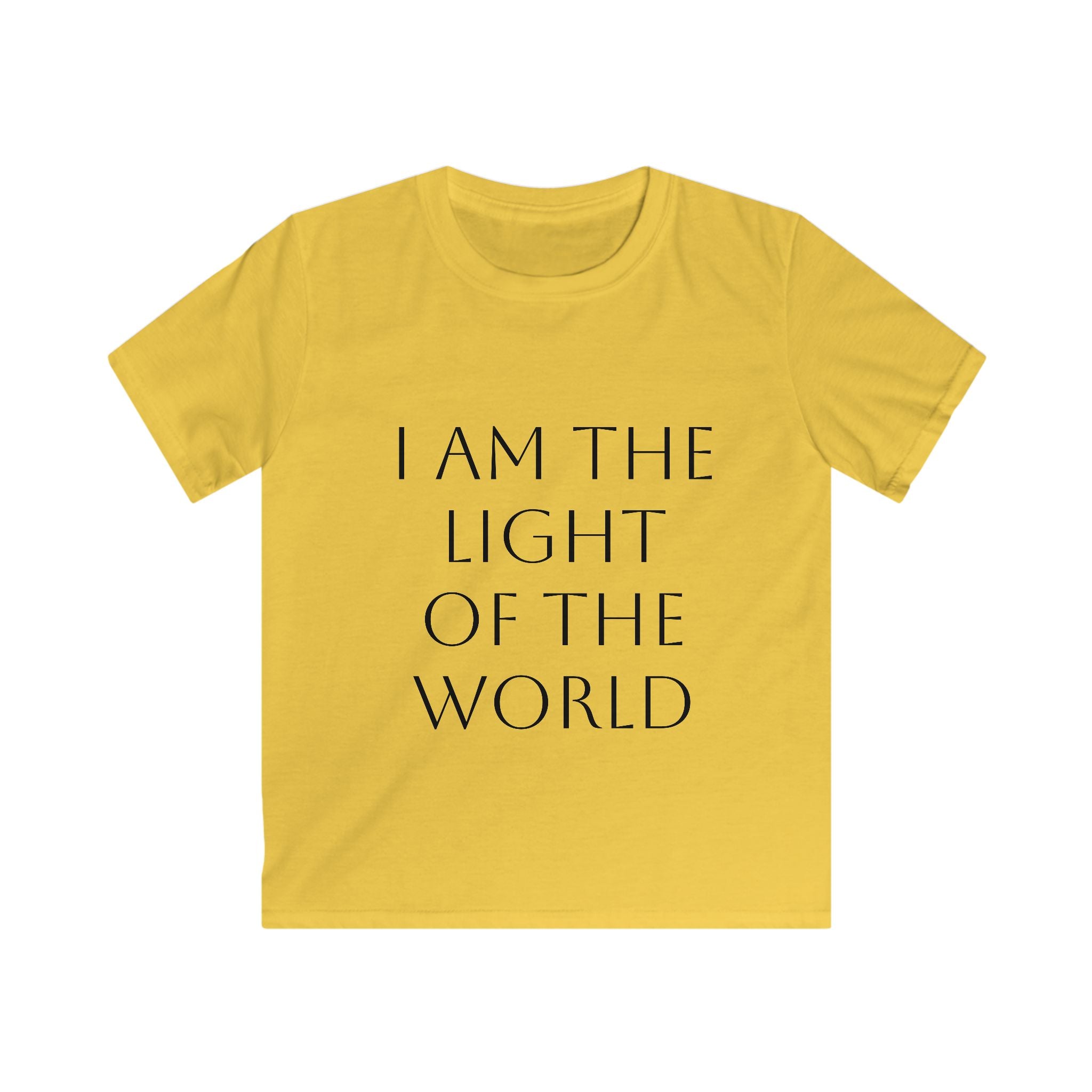 Kids Tee — "I Am The Light of the World" Christian Faith T-Shirt