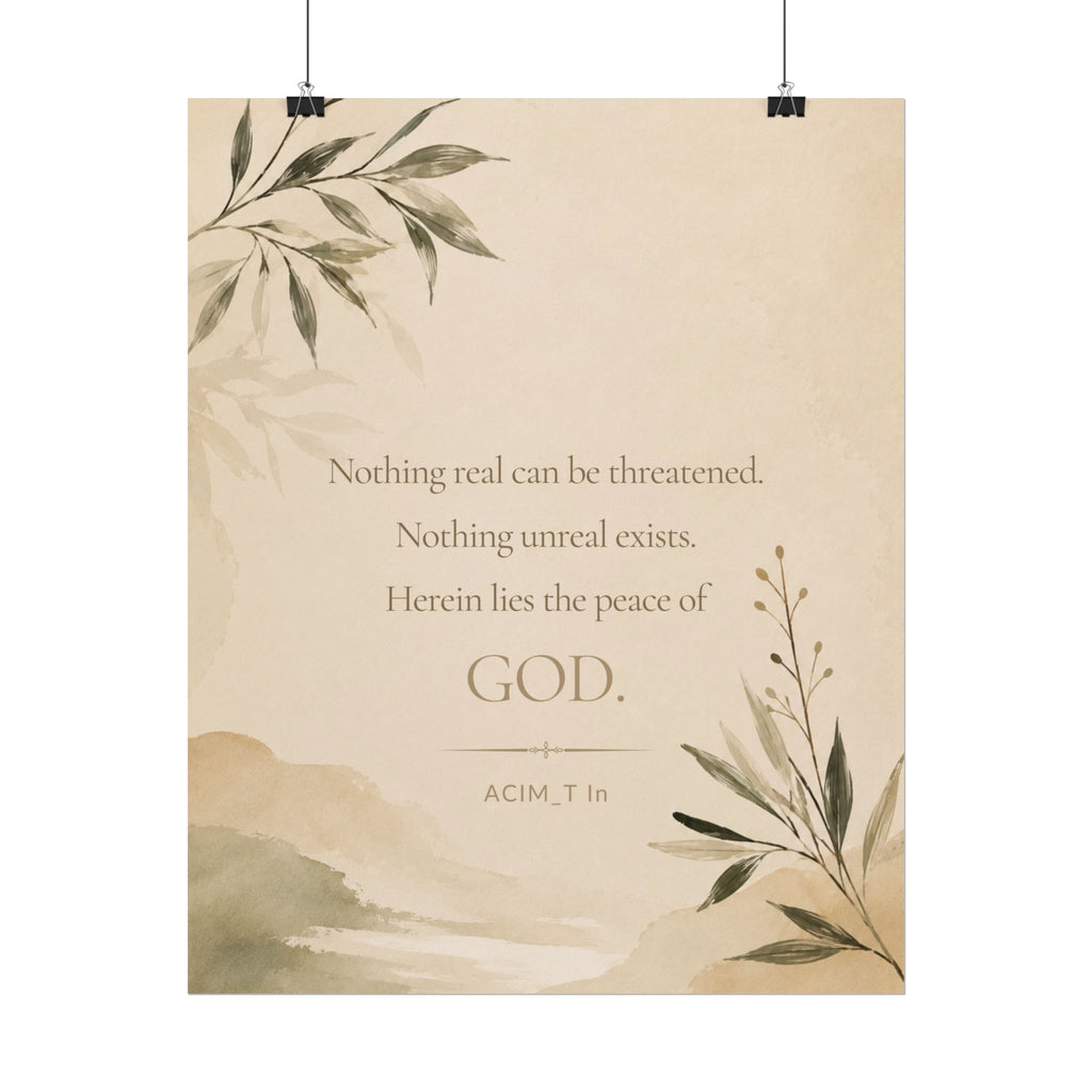 Nothing real can be threatened.... - - Inspirational Wall Art (Rolled Poster)
