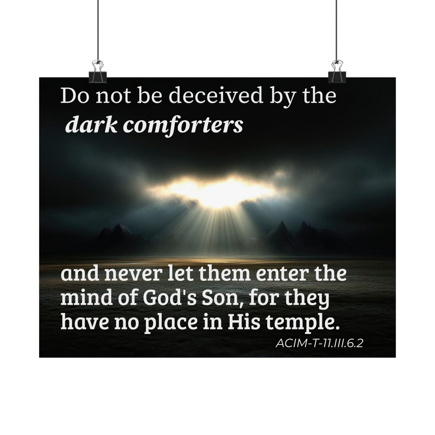 Inspirational Christian Poster — “Do not be deceived by the dark comforters” Matte Horizontal Print
